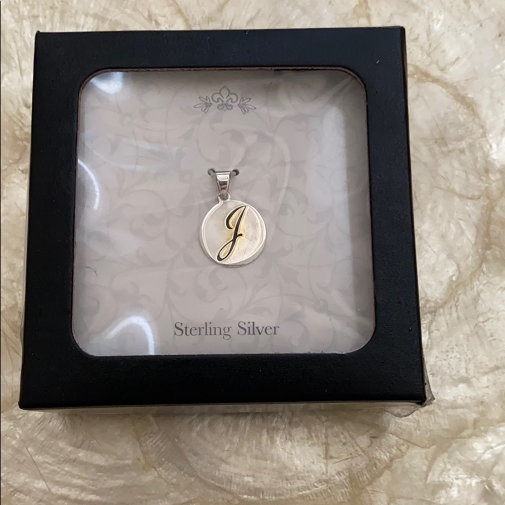 Sterling silver J pendant